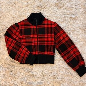 Vintage 1960s Plaid Cropped Jacket, Excellent Condition